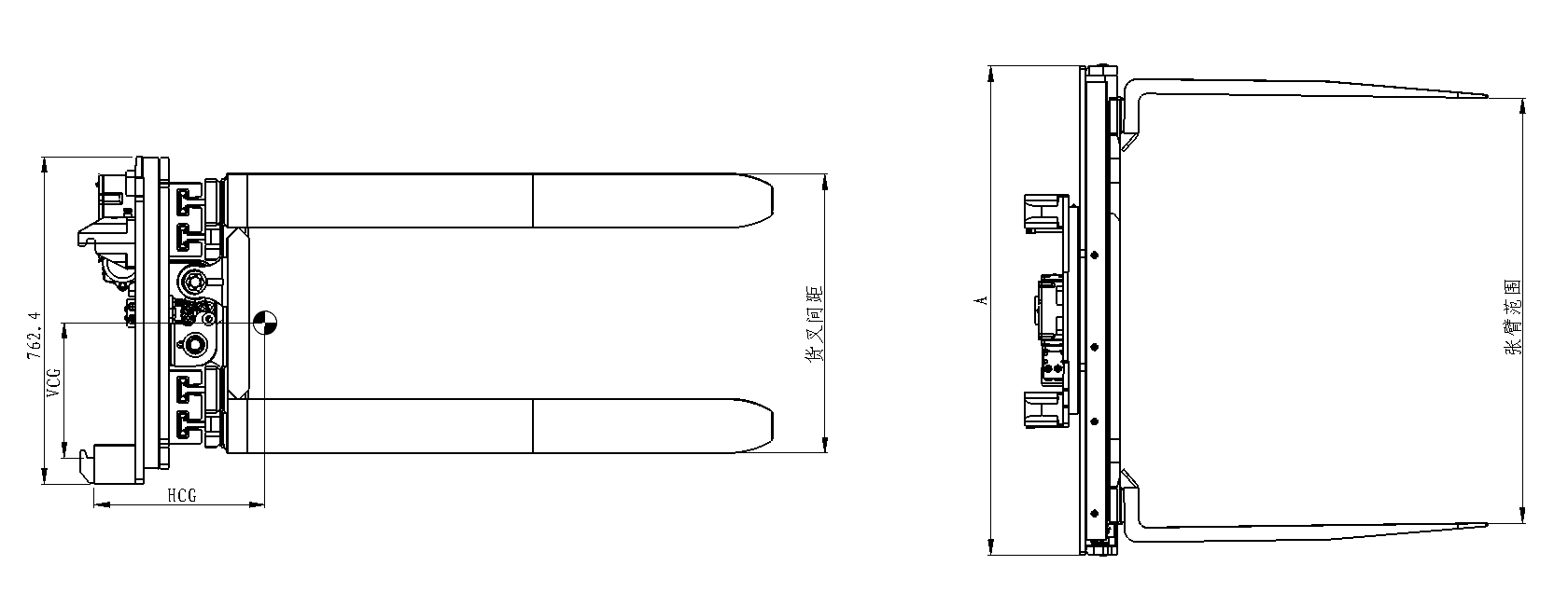 Rotating Fork Clamp - 2 Pair Fork